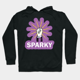 Sparky Lighting in Hand fist for Funny Electricians Hoodie